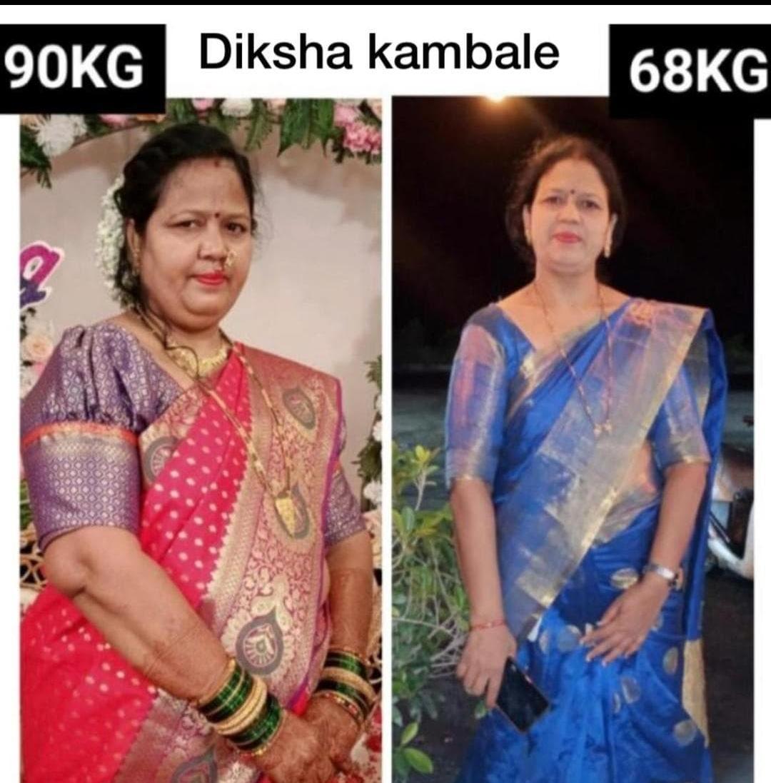 Diksha Kamble — 90 KG → 68 KG